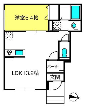 VITA(1LDK/1階)の間取り写真