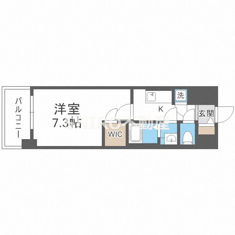 ファーストフィオーレ福島野田II(1K/3階)の間取り写真
