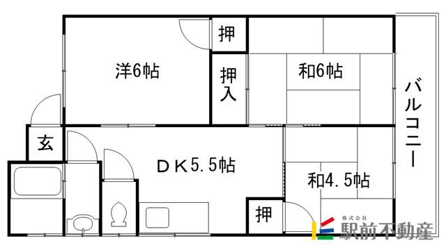 HALELEA(3DK/3階)の間取り写真