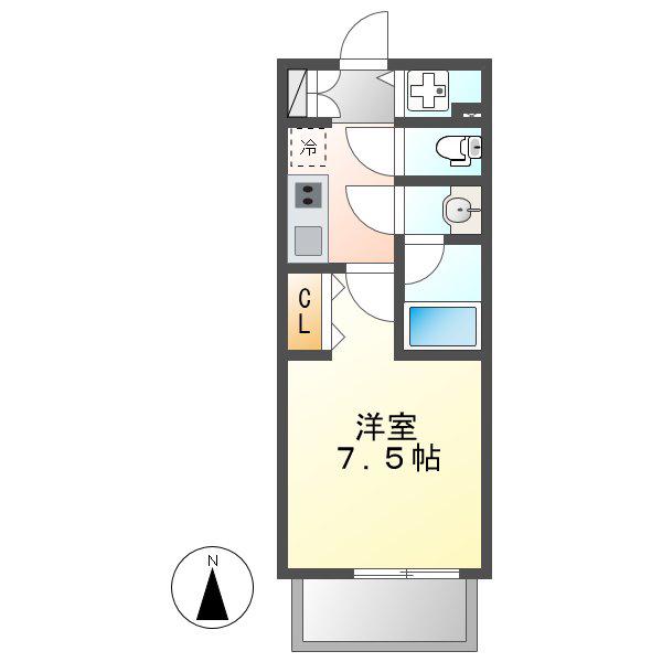 ブランシエスタ東別院(1K/2階)の間取り写真
