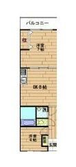 不入斗マンション(2DK/3階)の間取り写真