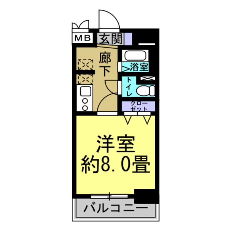 テルミオ常滑(1K/7階)の間取り写真