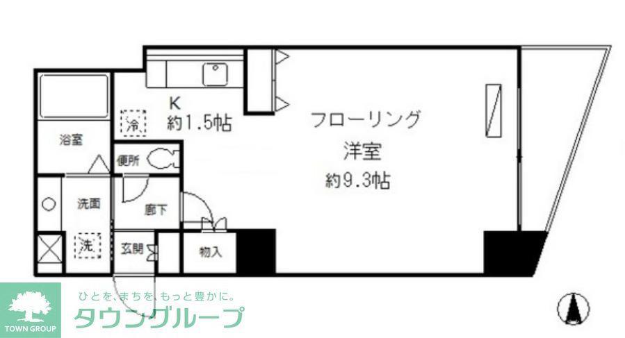 ドゥーエ青物横丁(1K/1階)の間取り写真