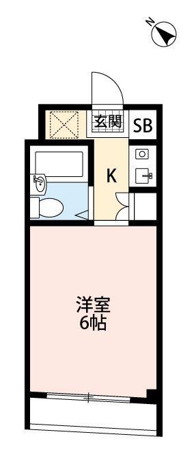 メゾン花村(ワンルーム/4階)の間取り写真