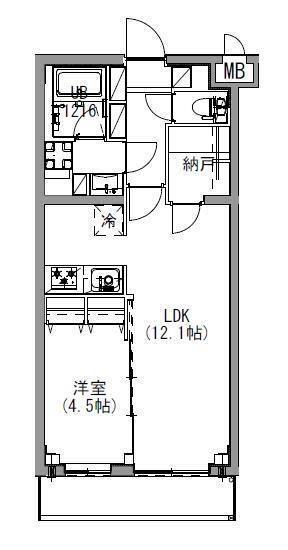 S-RESIDENCE北戸田(1LDK/1階)の間取り写真