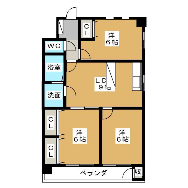 アンファブール(3LDK/1階)の間取り写真