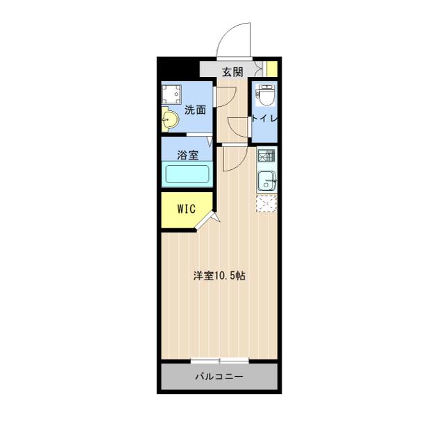SQUARE新町(ワンルーム/1階)の間取り写真