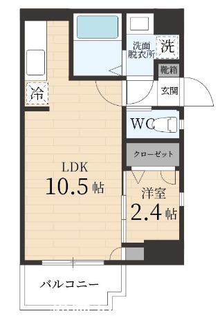 GRANDEUR住吉 弐番館(1LDK/5階)の間取り写真