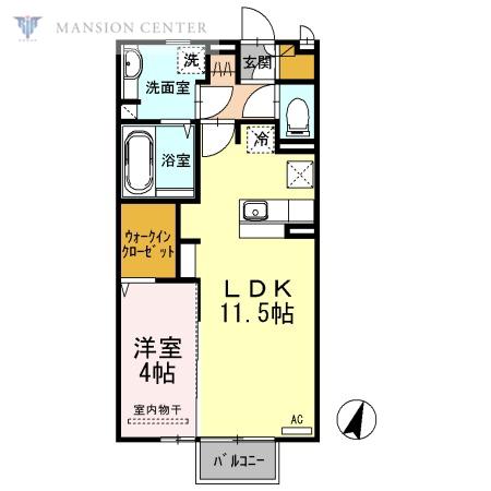 ベルファム(1LDK/1階)の間取り写真