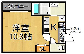 フジパレス園田6番館(1K/1階)の間取り写真
