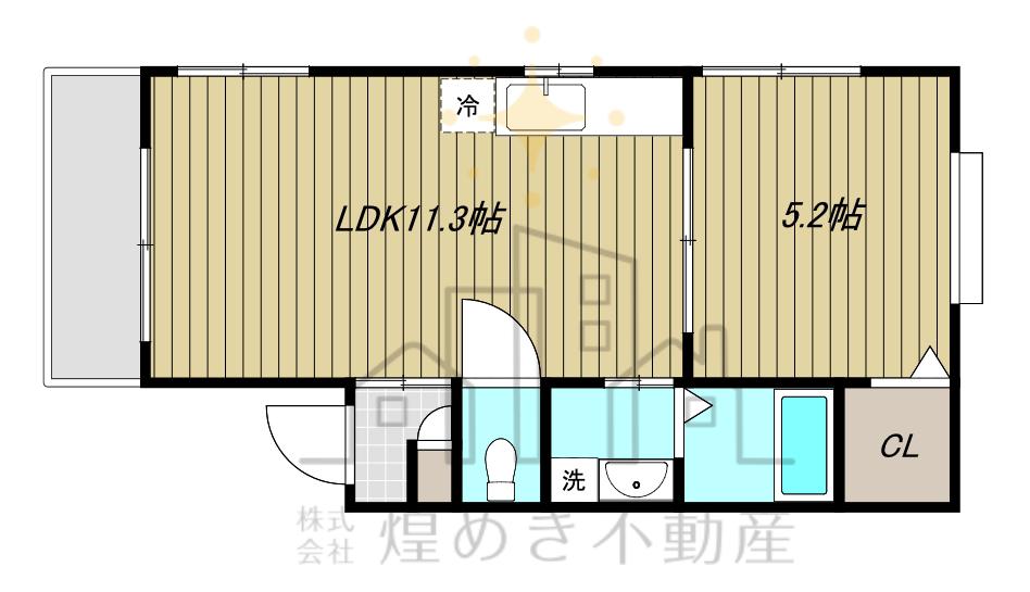 サンテラスひまわり(1LDK/2階)の間取り写真