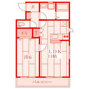 BONHEURE(1LDK/1階)の間取り写真