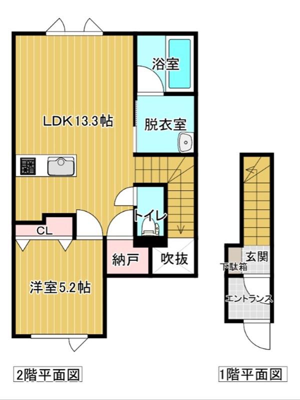 ジュピター(1LDK/2階)の間取り写真