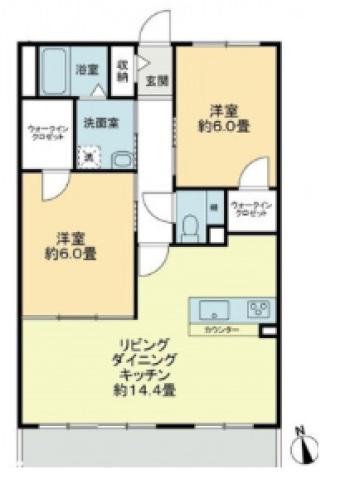 プリマベーラ木太(2LDK/2階)の間取り写真