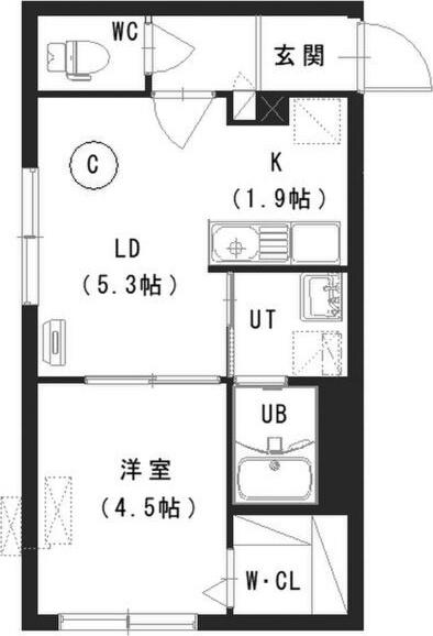 A2 南平岸(1LDK/4階)の間取り写真