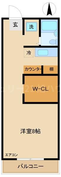 エミナンスチノ(1K/1階)の間取り写真