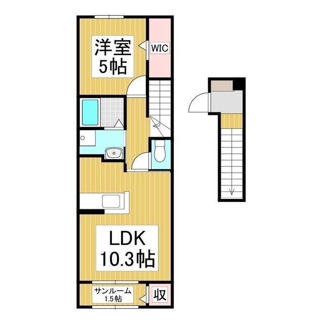 アルバーダ26A(1LDK/2階)の間取り写真