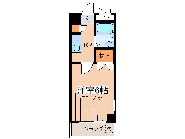 クロノス岩戸(1K/3階)の間取り写真