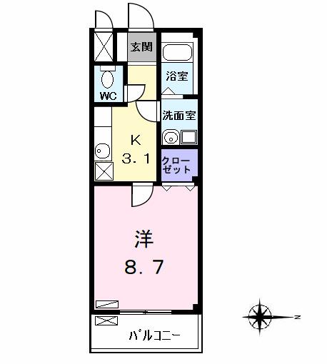 NOVA ノバ(1K/2階)の間取り写真