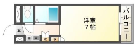 アプレシオ西冠II(1K/1階)の間取り写真