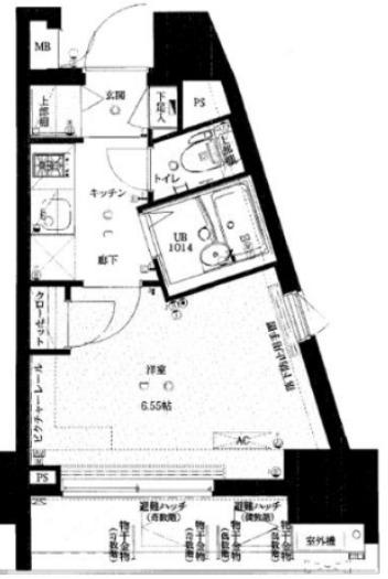 プレスタイル門前仲町(1K/6階)の間取り写真
