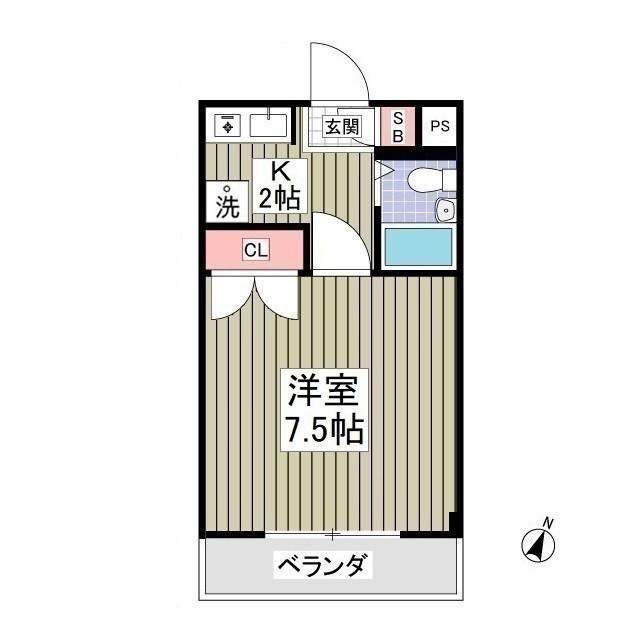 フラッツマグノリア(1K/3階)の間取り写真