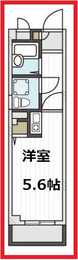 アイリス四つ木(ワンルーム/1階)の間取り写真
