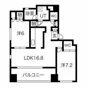 パシフィックコンフィート丸の内(2LDK/8階)の間取り写真