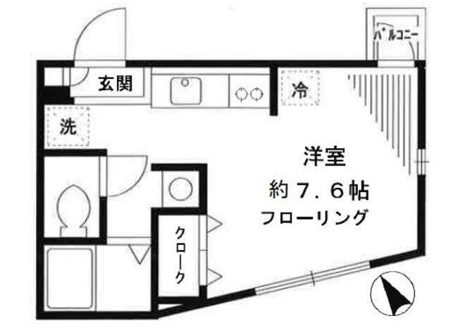 M′S FLAT(ワンルーム/1階)の間取り写真