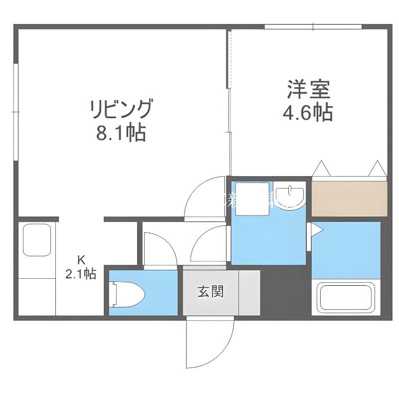 ボナールカノンN43(1LDK/1階)の間取り写真