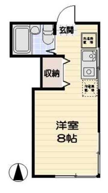 クラブハウス戸越(ワンルーム/1階)の間取り写真