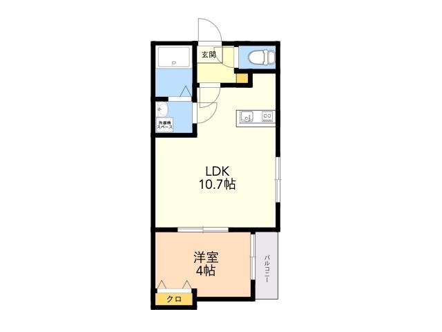リテラ空港前2(1LDK/2階)の間取り写真