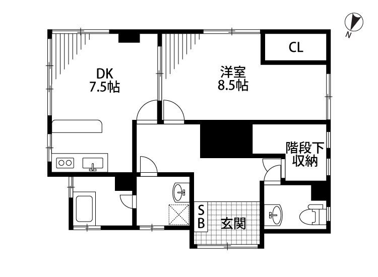 パティオ長嶺(1DK/1階)の間取り写真