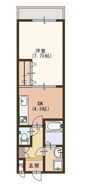 ラ・プラメンテ 野洲市小篠原(1DK/1階)の間取り写真