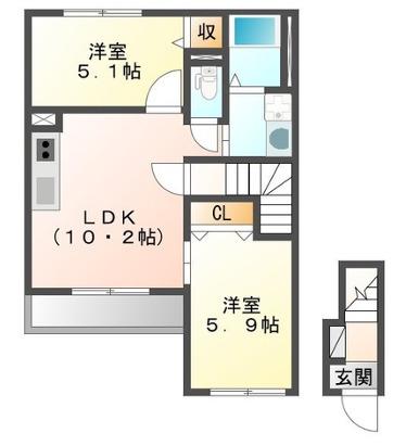 エバーラストエデン(2LDK/2階)の間取り写真