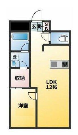 カーサーシンセラー(1LDK/5階)の間取り写真