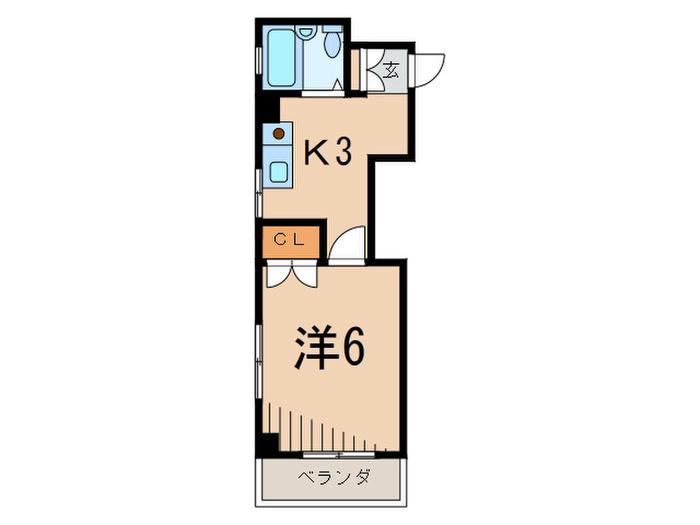 アクシスP1(1K/2階)の間取り写真