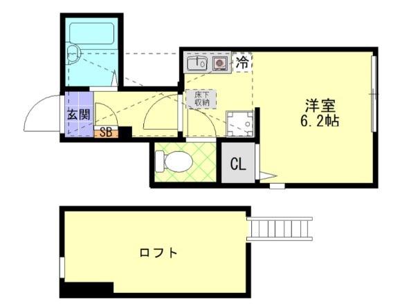 ARMOISE立川(ワンルーム/1階)の間取り写真