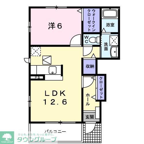 ベル ハーモニー(1LDK/1階)の間取り写真