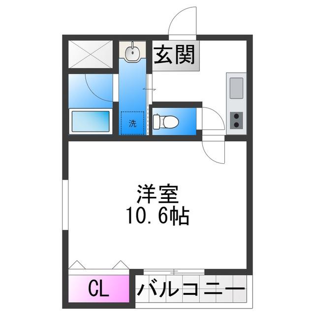 フジパレス長吉川辺III番館(1K/1階)の間取り写真