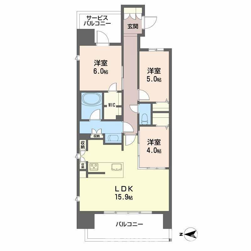 レーベン熊本駅レクシア(3LDK/14階)の間取り写真