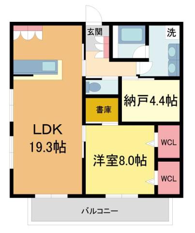 ANNEX西宮ガーデンズ・フロント(1SLDK/2階)の間取り写真