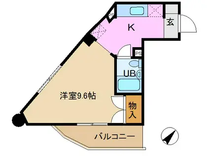 リバーシティ東神奈川(1K/3階)の間取り写真