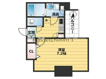 LUXE本町(1K/10階)の間取り写真