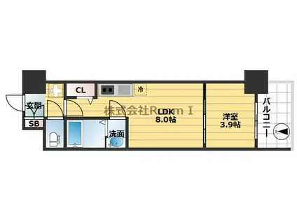 プレサンス堺筋本町エグゼブラン(1LDK/11階)の間取り写真
