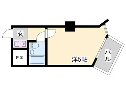 ライオンズマンション神戸元町第2(1K/10階)の間取り写真