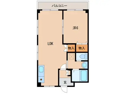 ゼンポーハイツ石堂A棟(1LDK/3階)の間取り写真