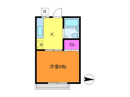 3多摩井(1K/2階)の間取り写真