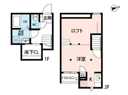 CB指扇リコ(1K/2階)の間取り写真