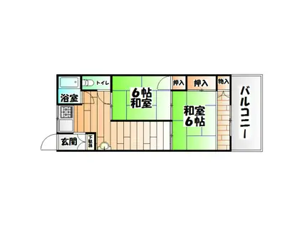 高取マンション(2DK/1階)の間取り写真